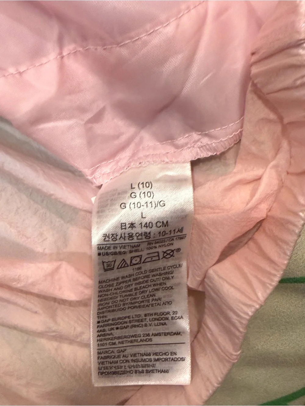 Gap Kids Iridescent Pink Hooded Windbreaker Jacket
